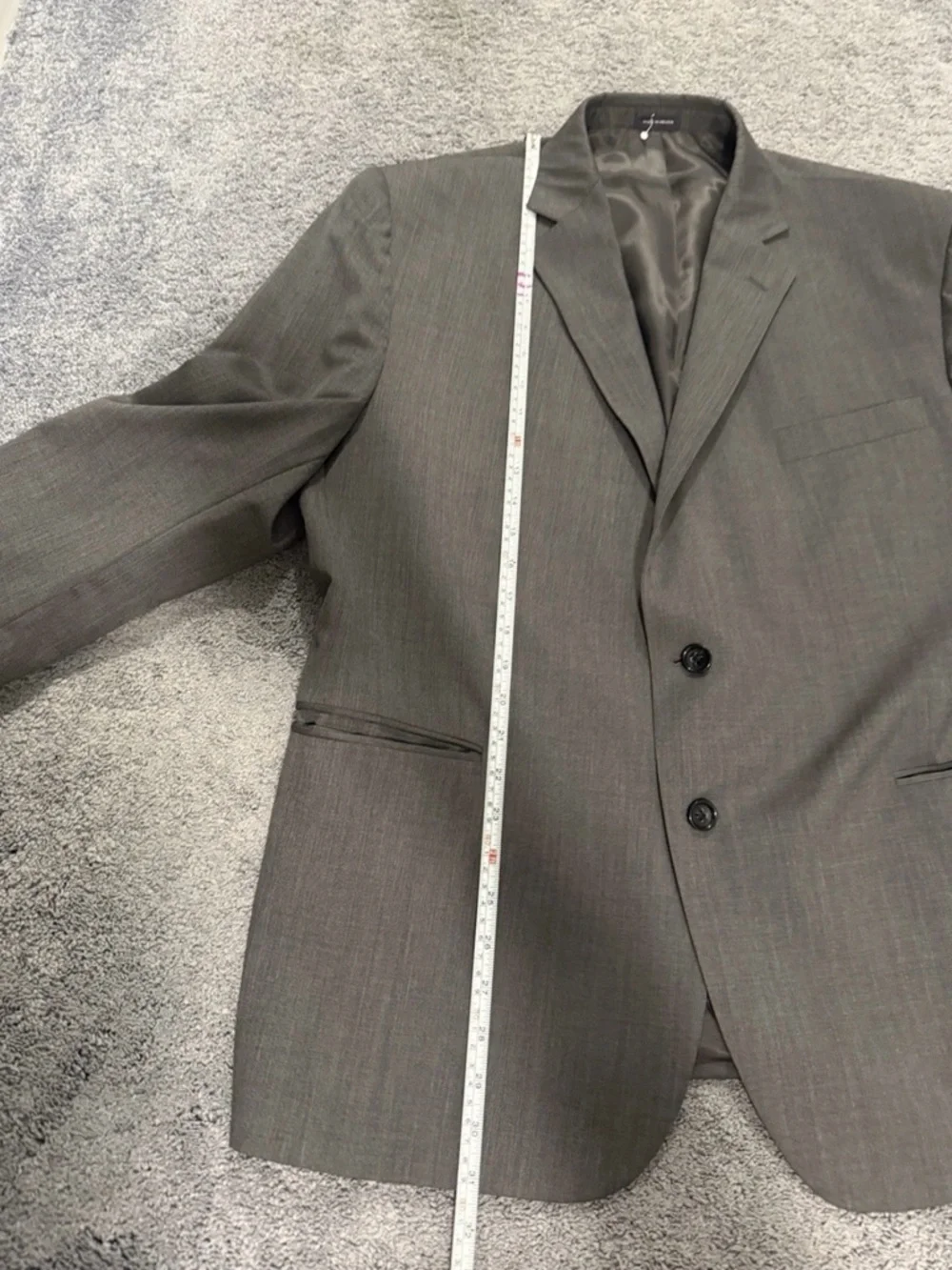 STAFFORD 2 Piece Super 100’s Wool Jacket and Vest Charcoal Striped Size 48S